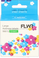 FLWR Dymo 99012 adreslabel 36 mm x 89 mm  groen