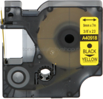 FLWR Dymo 40918 zwart op geel breedte 9 mm