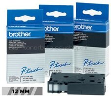 Brother TC101A zwart op transparant breedte 12 mm