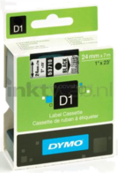 Dymo D1 zwart op transparant breedte 24 mm