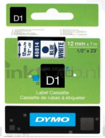 Dymo D1 45014 blauw op wit breedte 12 mm