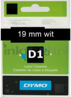 Dymo D1 wit op transparant breedte 19 mm