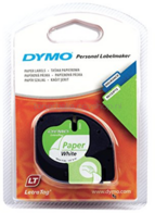Dymo 91200 / 91220 zwart op wit breedte 12 mm