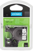 Dymo D1 flexibel zwart op wit breedte 12 mm