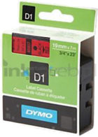 Dymo D1 zwart op rood breedte 19 mm
