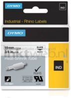 Dymo S0718330 zwart op wit breedte 18 mm