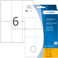 Herma 2590 Permanente papieretiket 40 x 75mm wit