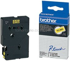 Brother TC-691 zwart op geel breedte 12 mm
