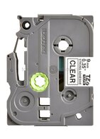 Brother TZE-S121 sterk klevend zwart op transparant breedte 9 mm