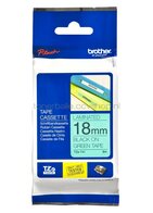Brother TZE-741 zwart op groen breedte 18 mm