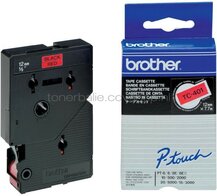 Brother TC-401 zwart op rood breedte 12 mm