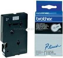 Brother TC-291 zwart op wit breedte 9 mm
