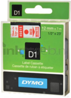 Dymo D1 45015 rood op wit breedte 12 mm