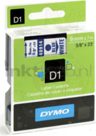 Dymo D1 blauw op wit breedte 9 mm