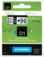 Dymo D1 zwart op transparant breedte 7 mm