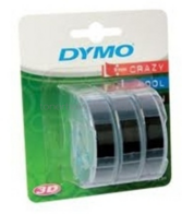 Dymo S0847730 3 pack  op zwart breedte 9 mm